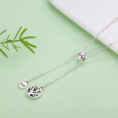 925 Sterling Silver Necklace 42CM Length with 9.5CM Pendant for Women  DestGlow