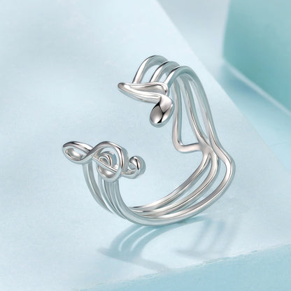 925 Sterling Silver Plated White Gold Adjustable Ring for Women  DestGlow