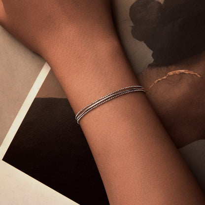 925 Sterling Silver &amp; White Gold Plated Bracelet  DestGlow