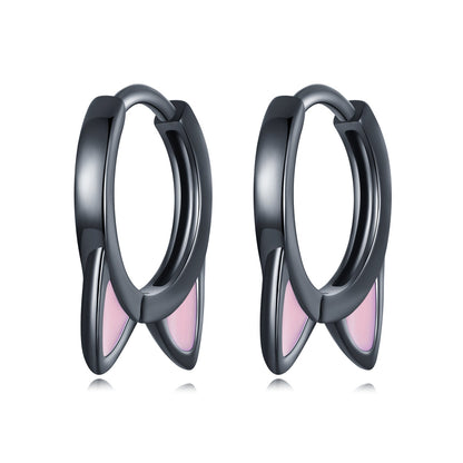 925 Sterling Silver Enamel Black Gold Plated Earrings for Women  DestGlow