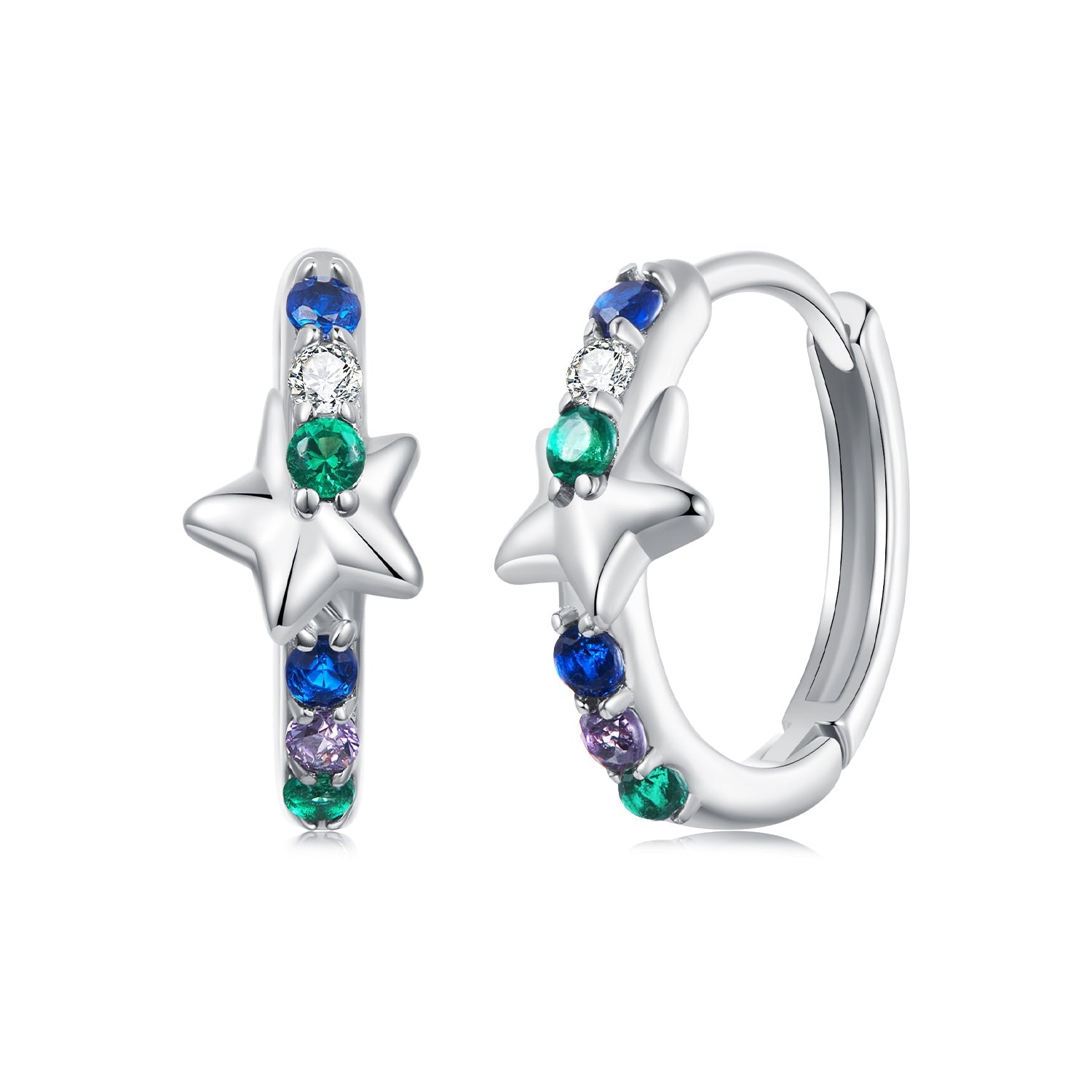 925 Sterling Silver Earrings with Pavé Setting CZ in White Gold for Women  DestGlow