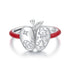 925 Sterling Silver Enamel Pavé CZ Ring for Women Size 1.3 cm  DestGlow