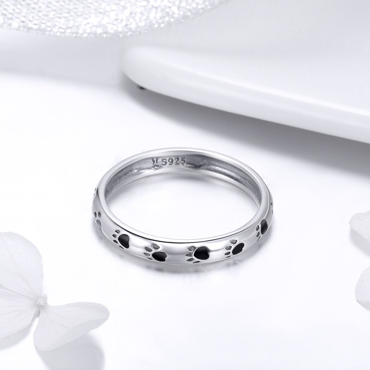 925 Sterling Silver Ring for Women - Size 5.0, Width 0.3cm  DestGlow