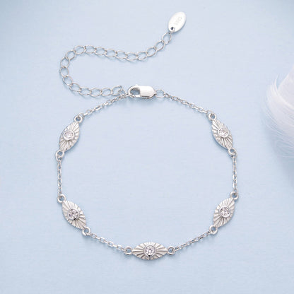 925 Sterling Silver White Gold Plated Bracelet with CZ Pendants for Women  DestGlow