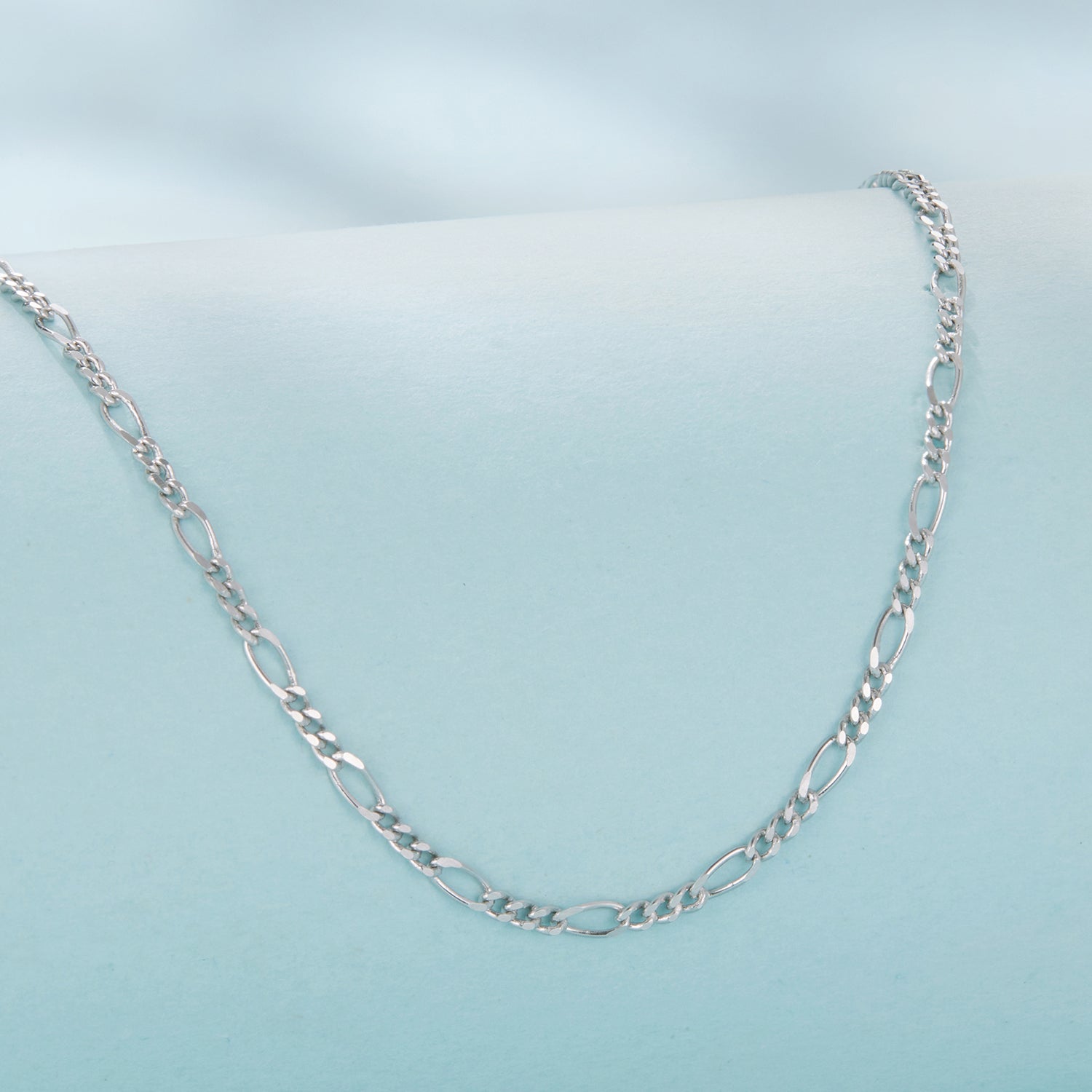 925 Sterling Silver 40cm Necklace with Plated White Gold  DestGlow