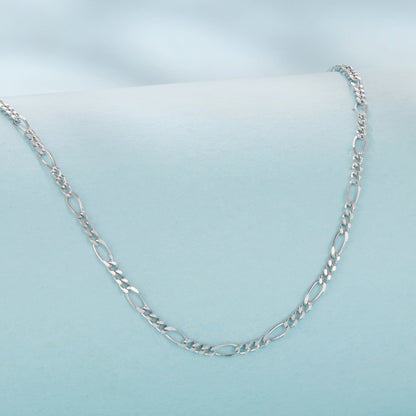 925 Sterling Silver 40cm Necklace with Plated White Gold  DestGlow