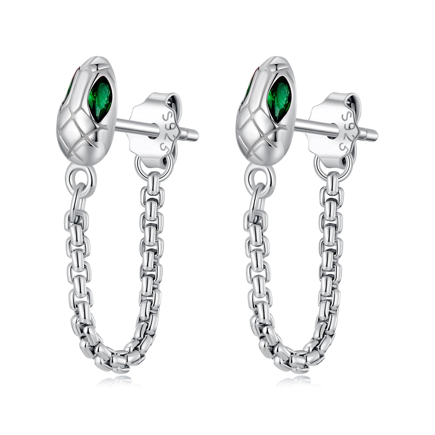 925 Sterling Silver Earrings with CZ in White Gold Plating  DestGlow