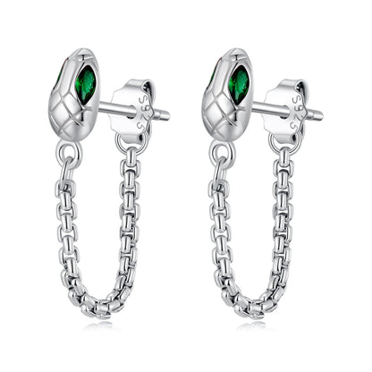 925 Sterling Silver Earrings with CZ in White Gold Plating  DestGlow