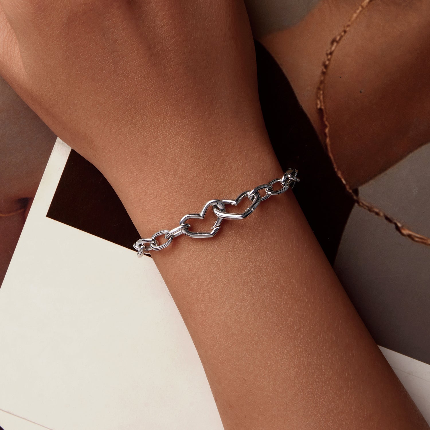 925 Sterling Silver Plated White Gold 19.0 cm Bracelet  DestGlow