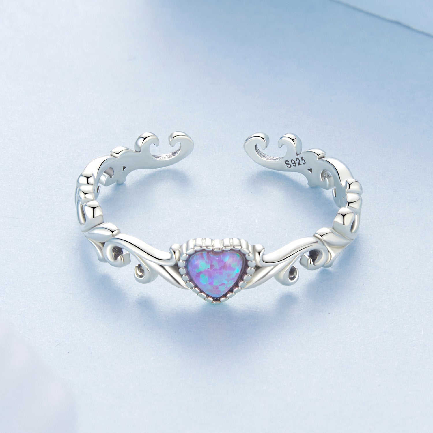 925 Sterling Silver Opal Pendant Ring for Women  DestGlow