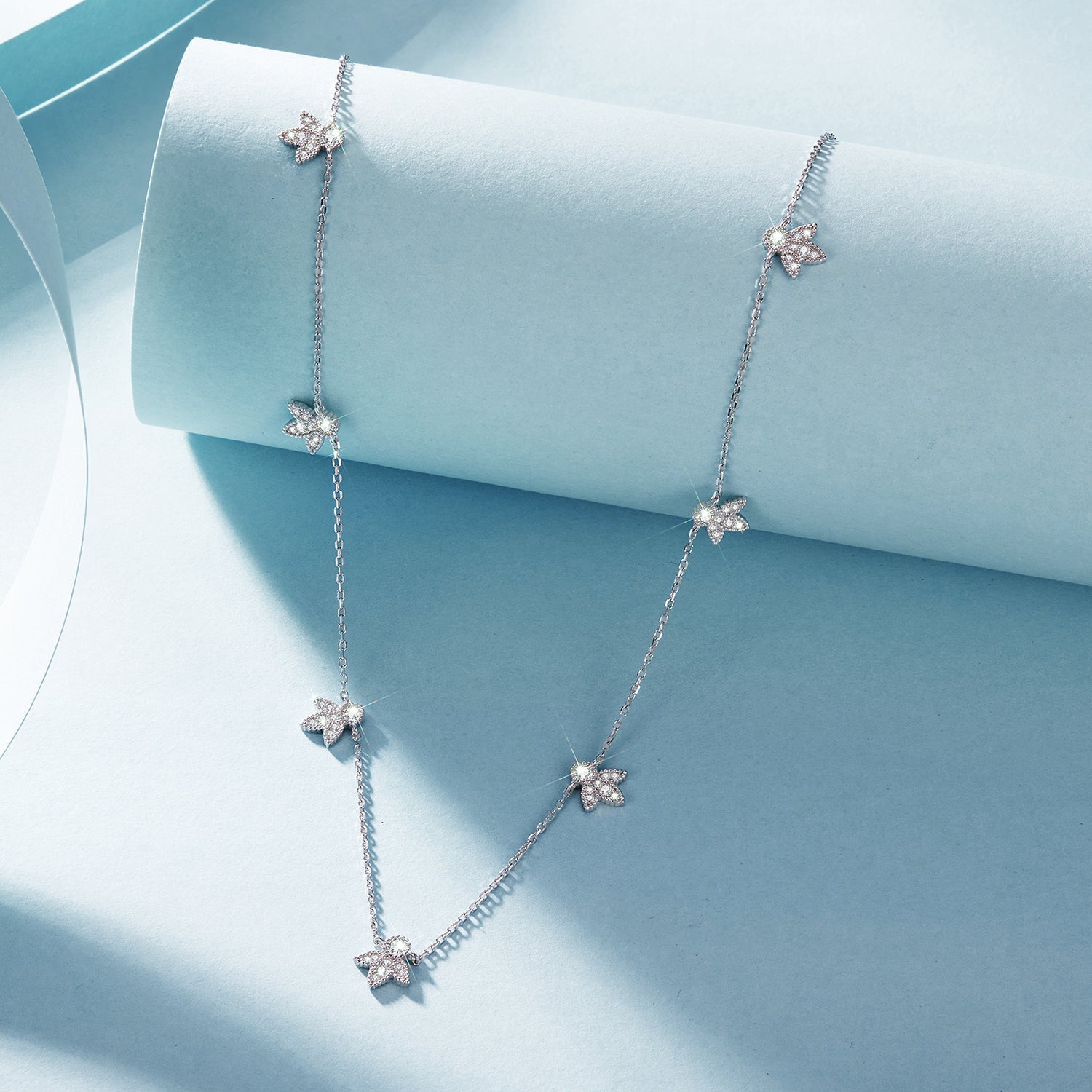 925 Sterling Silver Moissanite 0.25 Carat Necklace with Pavé Setting for Women  DestGlow