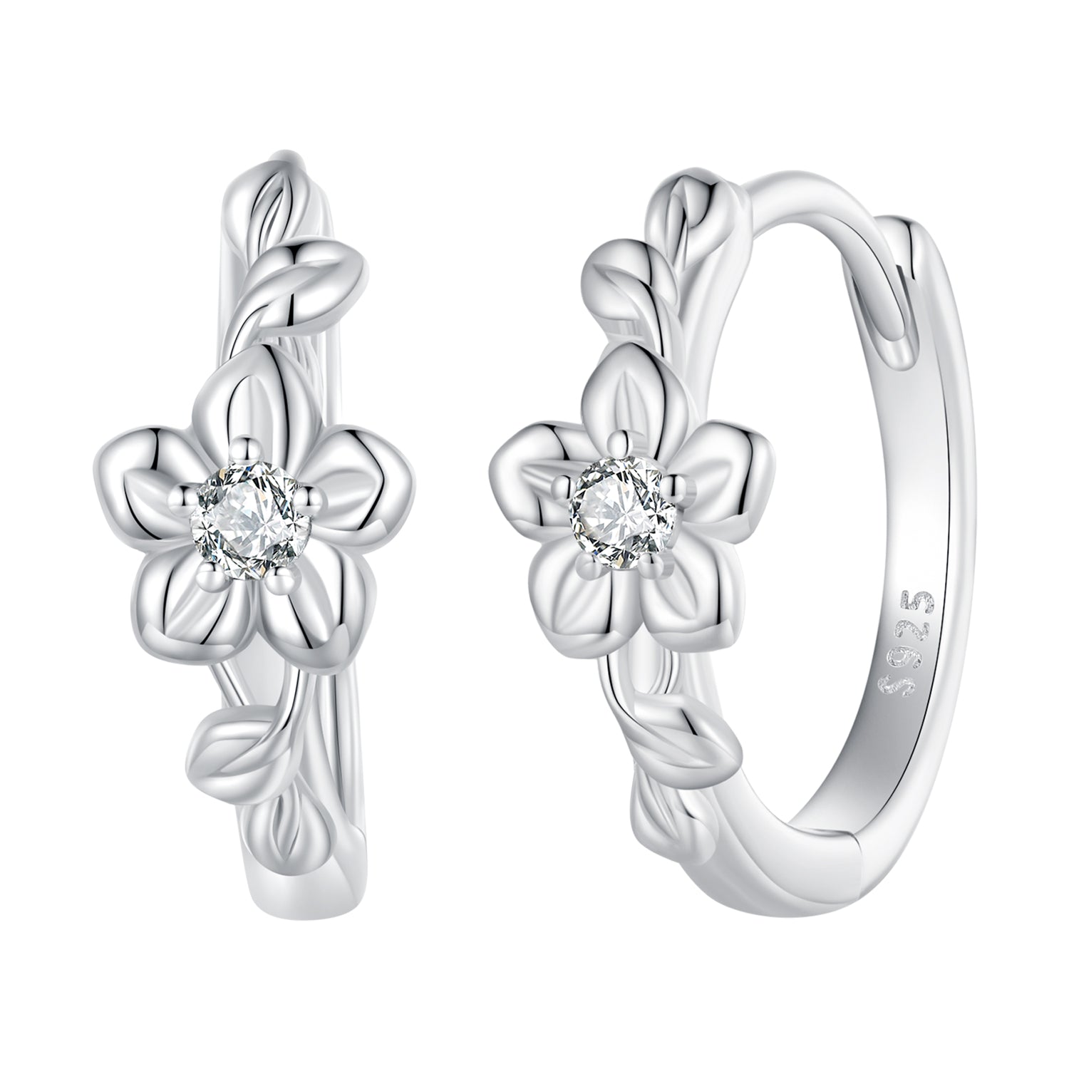 925 Sterling Silver Earrings with Zircon and Platinum Plating  DestGlow