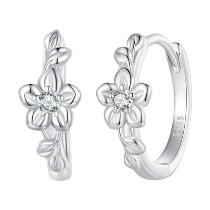 925 Sterling Silver Earrings with Zircon and Platinum Plating  DestGlow
