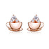 925 Sterling Silver Rose Gold Plated Pavé CZ Earrings for Women  DestGlow