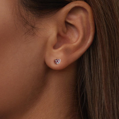 925 Sterling Silver Earrings with Pavé Setting CZ in White Gold for Women  DestGlow