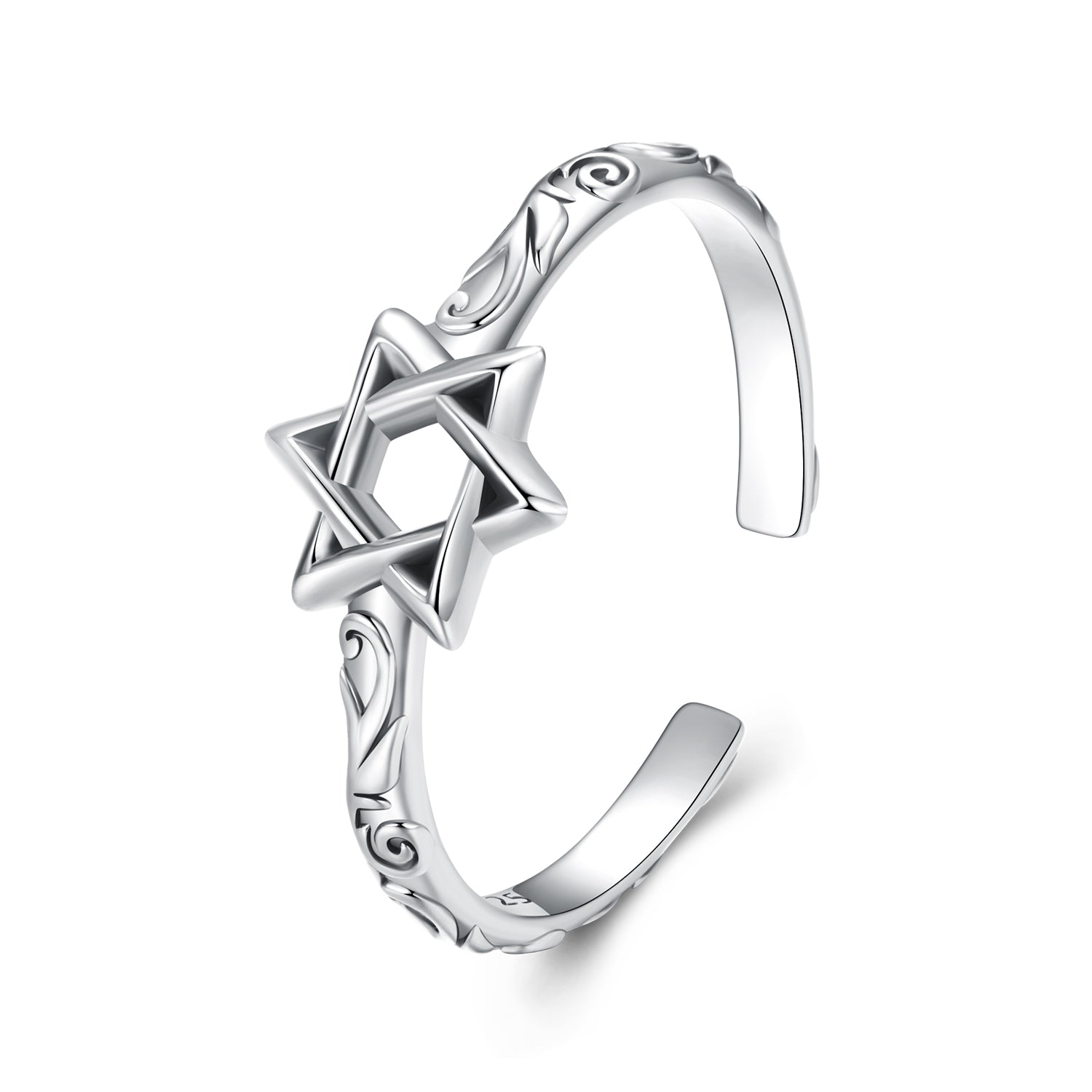 925 Sterling Silver Oxidized Silver 0.8cm Pendant Rings for Women  DestGlow