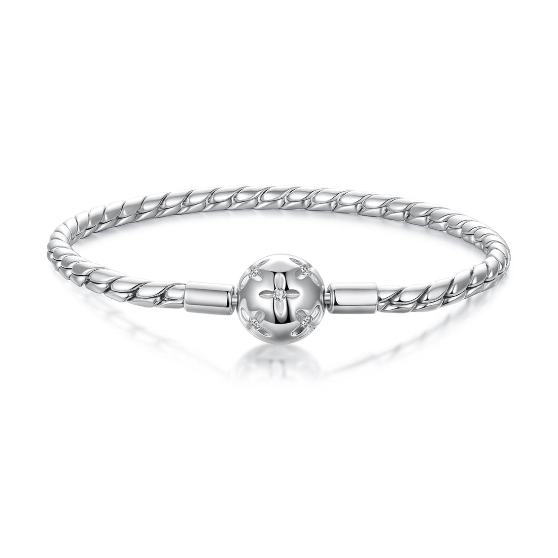 925 Sterling Silver White Gold Plated Bracelet with CZ Pendant for Women  DestGlow