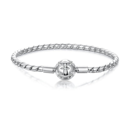 925 Sterling Silver White Gold Plated Bracelet with CZ Pendant for Women  DestGlow