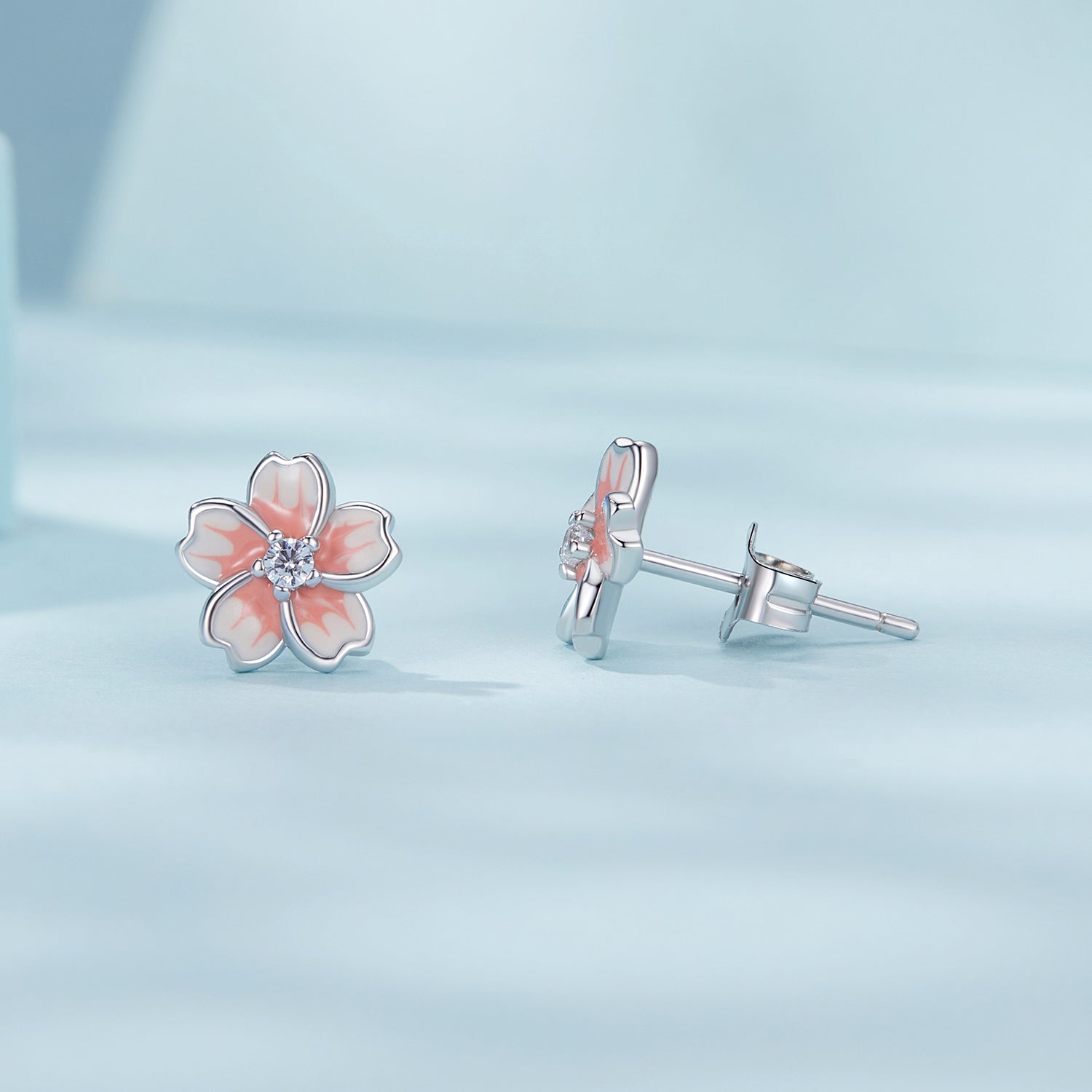 925 Sterling Silver Multi-Color Enamel Pavé CZ Earrings  DestGlow