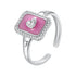 925 Sterling Silver Enamel Pavé Setting CZ Pendant 1.3x1.0cm for Women  DestGlow