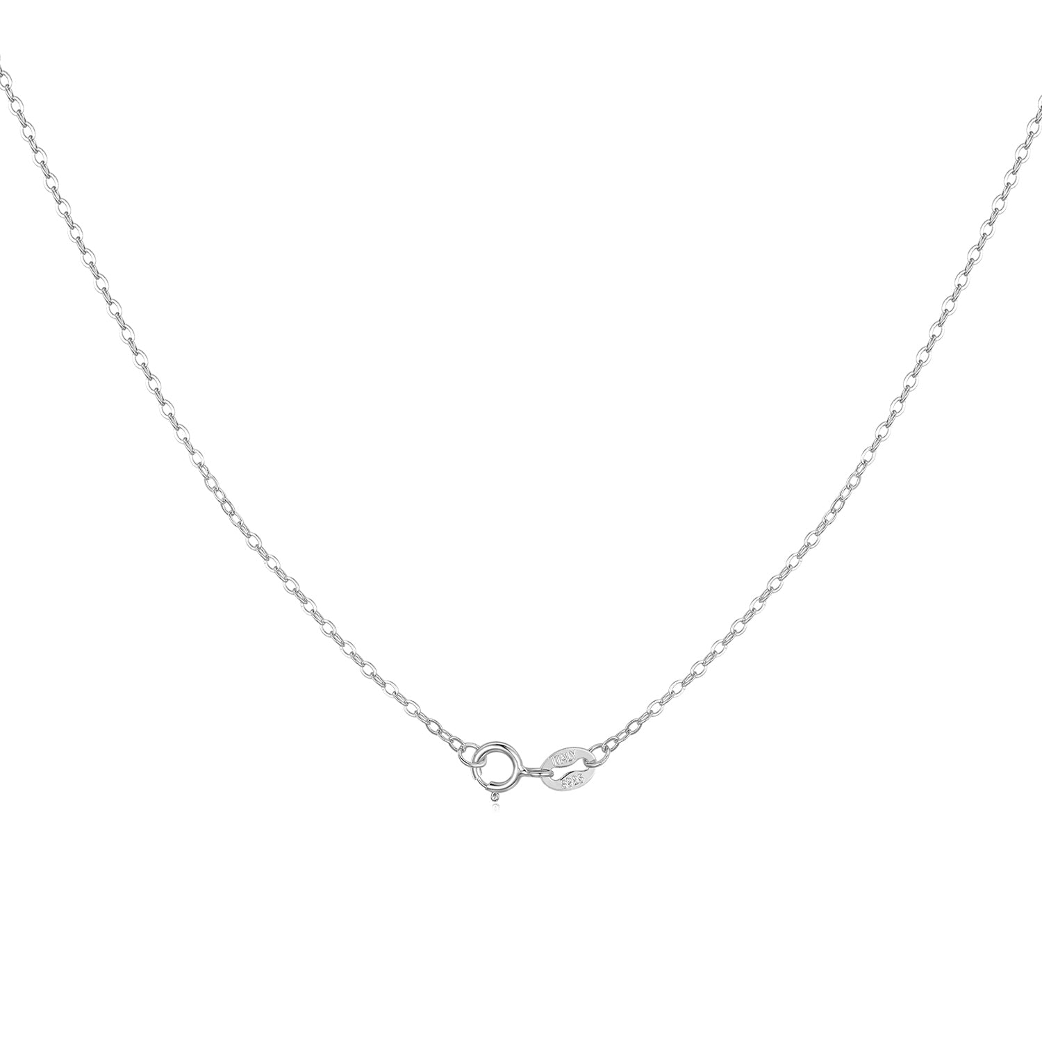 925 Sterling Silver + Plated White Gold Necklace 40cm for Women  DestGlow