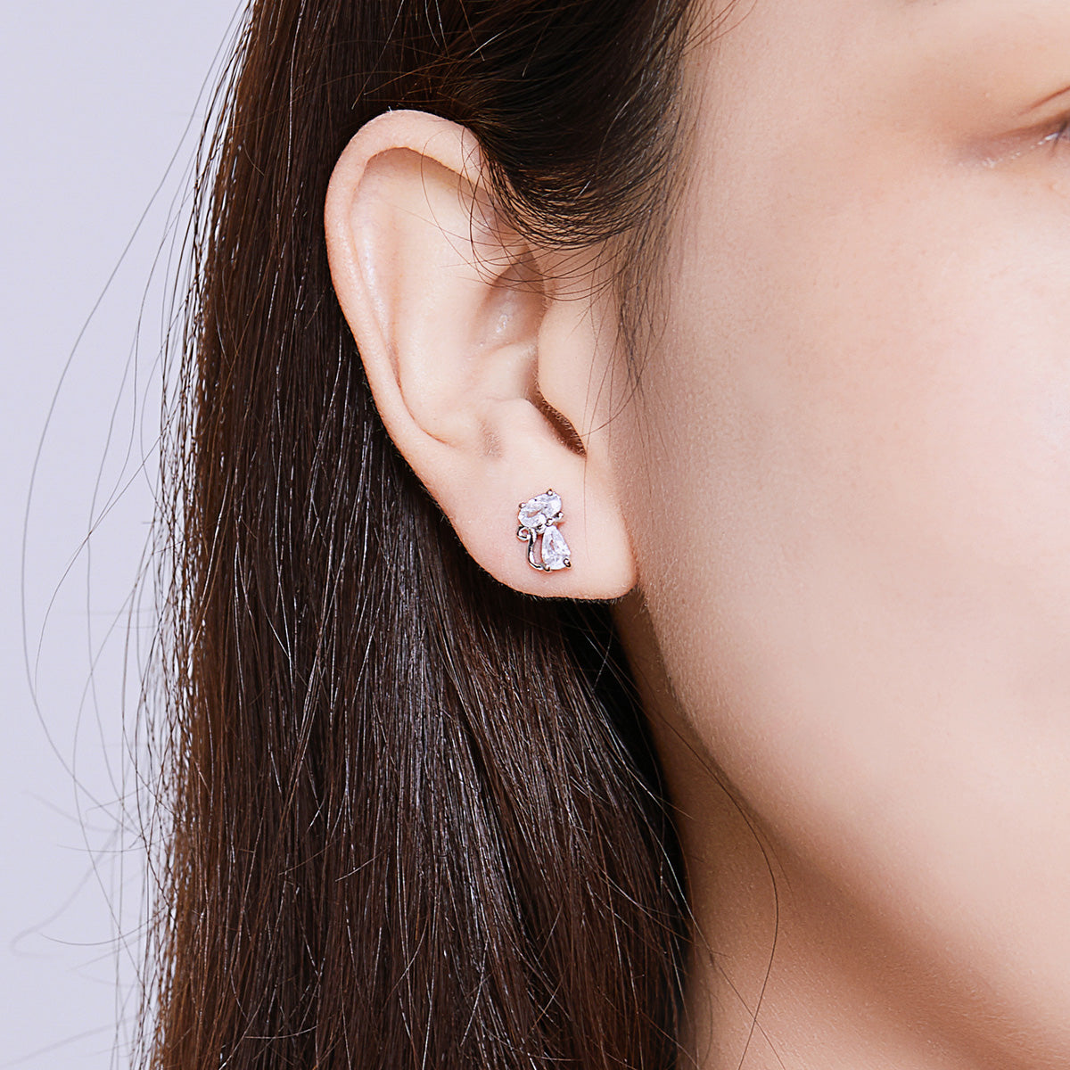 925 Sterling Silver Plated Platinum Earrings with Pavé Setting CZ for Women  DestGlow
