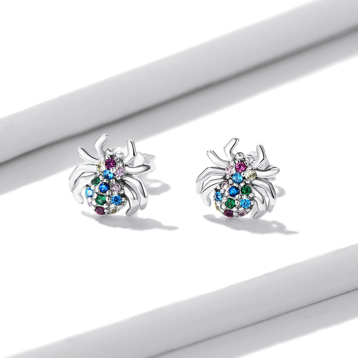 925 Sterling Silver Earrings with Pavé Setting CZ, Oxidized Silver, 0.7*0.8 cm for Women  DestGlow