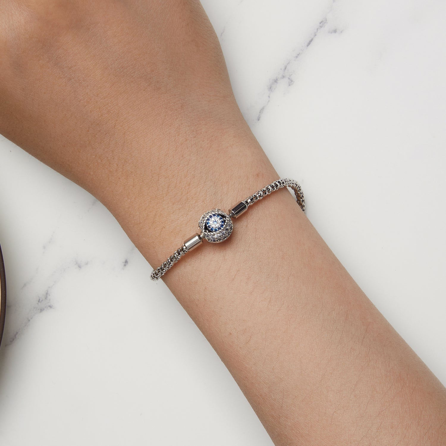 925 Sterling Silver Pavé Setting CZ 17.0 cm Oxidized Silver Bracelet for Women  DestGlow