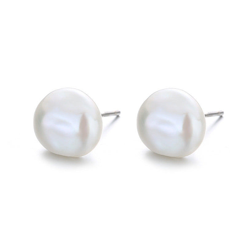 925 Sterling Silver White Gold Plated Freshwater Pearl Earrings  DestGlow