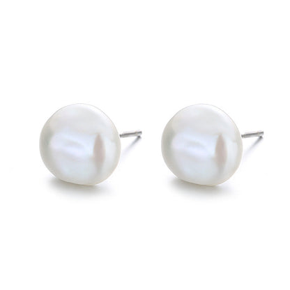 925 Sterling Silver White Gold Plated Freshwater Pearl Earrings  DestGlow