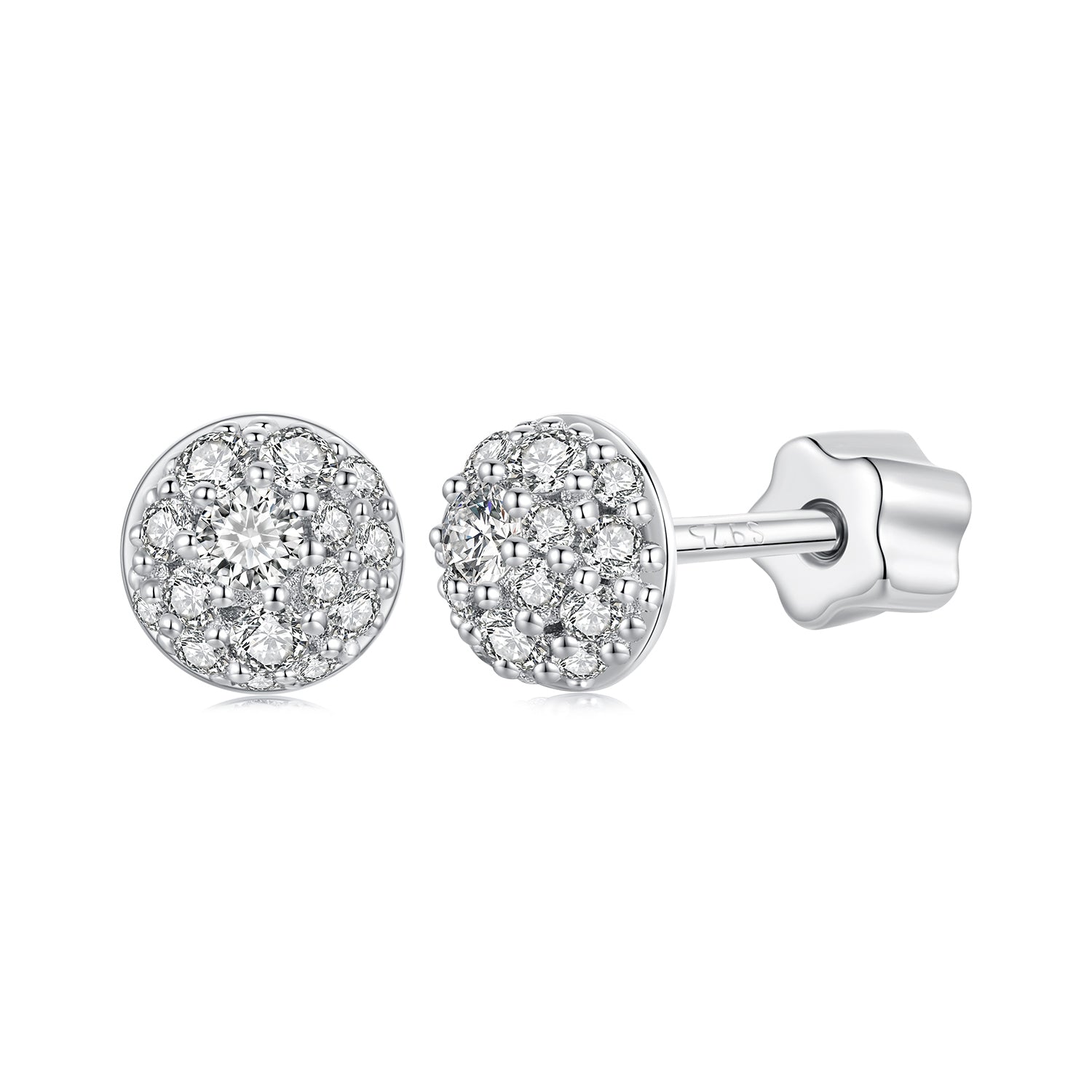 925 Sterling Silver White Gold Plated Moissanite Earrings Size 10mm for Women  DestGlow