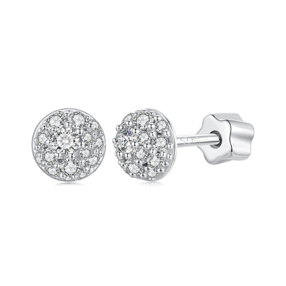 925 Sterling Silver White Gold Plated Moissanite Earrings Size 10mm for Women  DestGlow