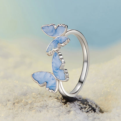 925 Sterling Silver Enamel Plated White Gold Ring for Women  DestGlow