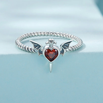 925 Sterling Silver Oxidized CZ Pendant Ring Size 6 for Women  DestGlow