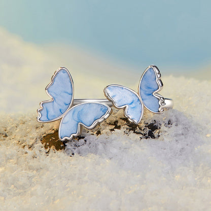 925 Sterling Silver Enamel Plated White Gold Ring for Women  DestGlow