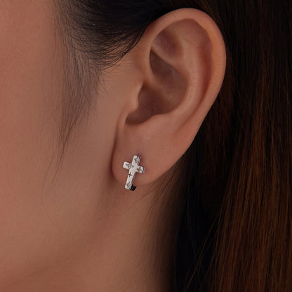925 Sterling Silver Hoop Earrings with Pavé Setting CZ, 1.3x0.8cm, for Women  DestGlow