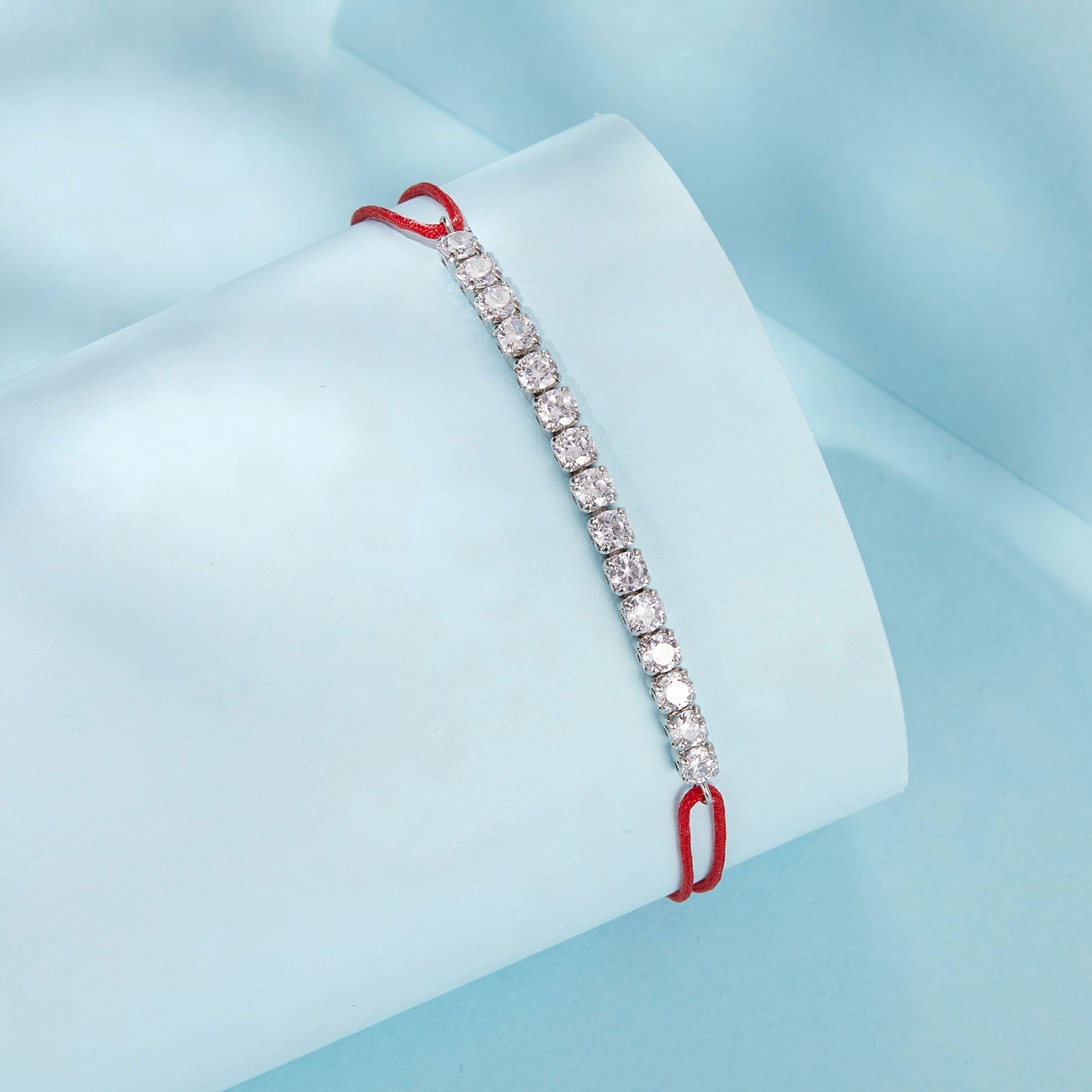 925 Sterling Silver Adjustable White Gold Plated Bracelet with CZ  DestGlow