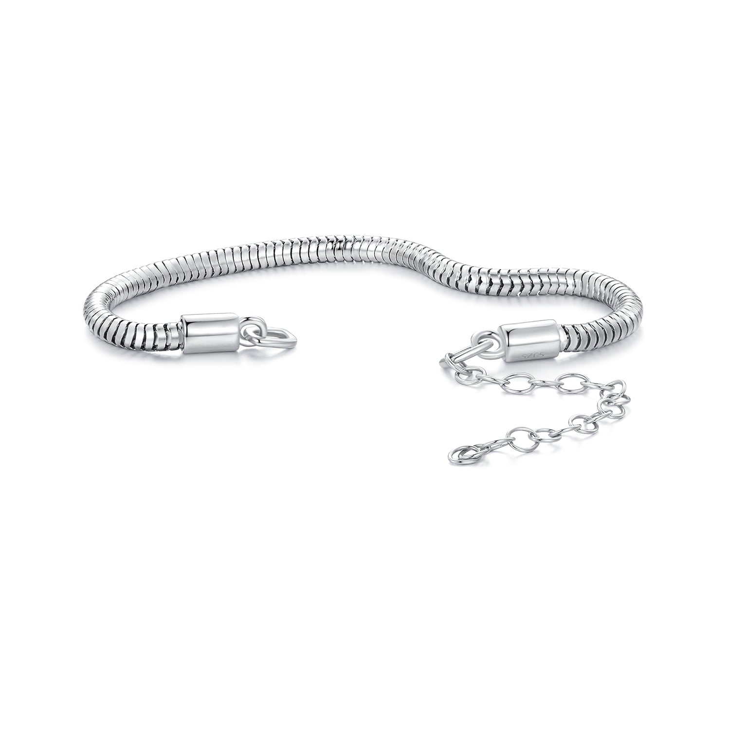 925 Sterling Silver Plated Platinum 140mm Chain Thickness 3mm Bracelet for Women  DestGlow
