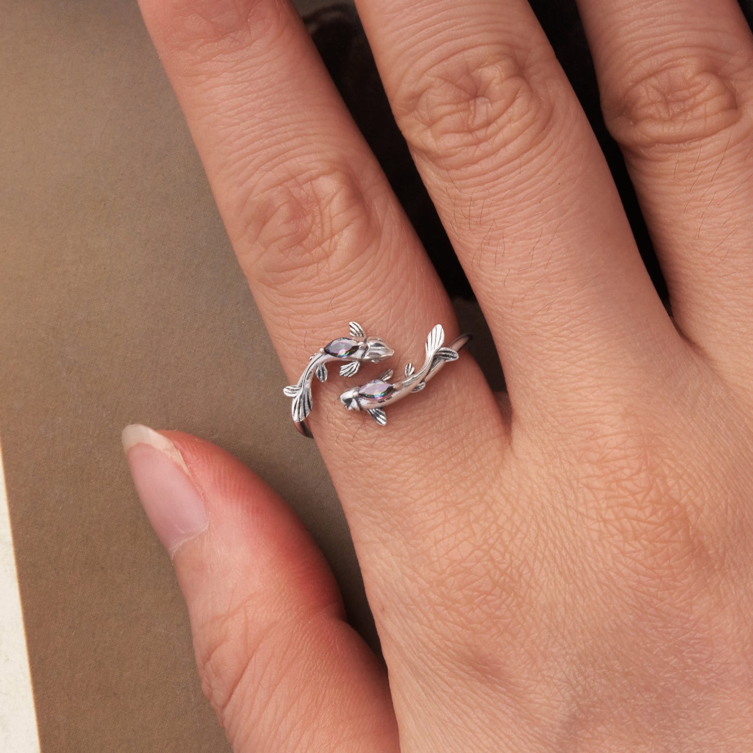 925 Sterling Silver Transparent Glass Ring for Women  DestGlow