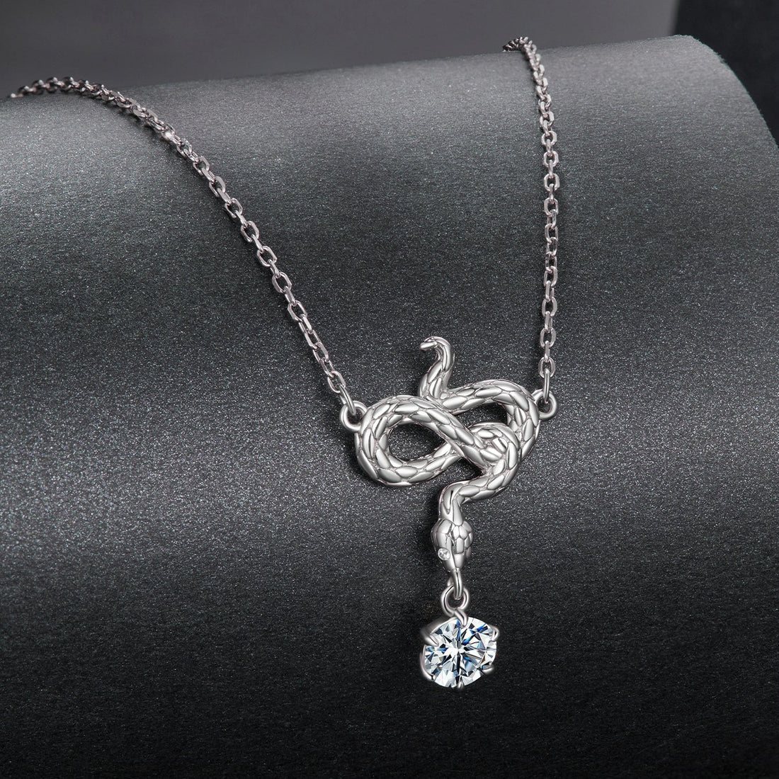 925 Sterling Silver Moissanite 0.50 Carat Necklace with CZ Pavé Setting in White Gold, 40+5cm for Women  DestGlow