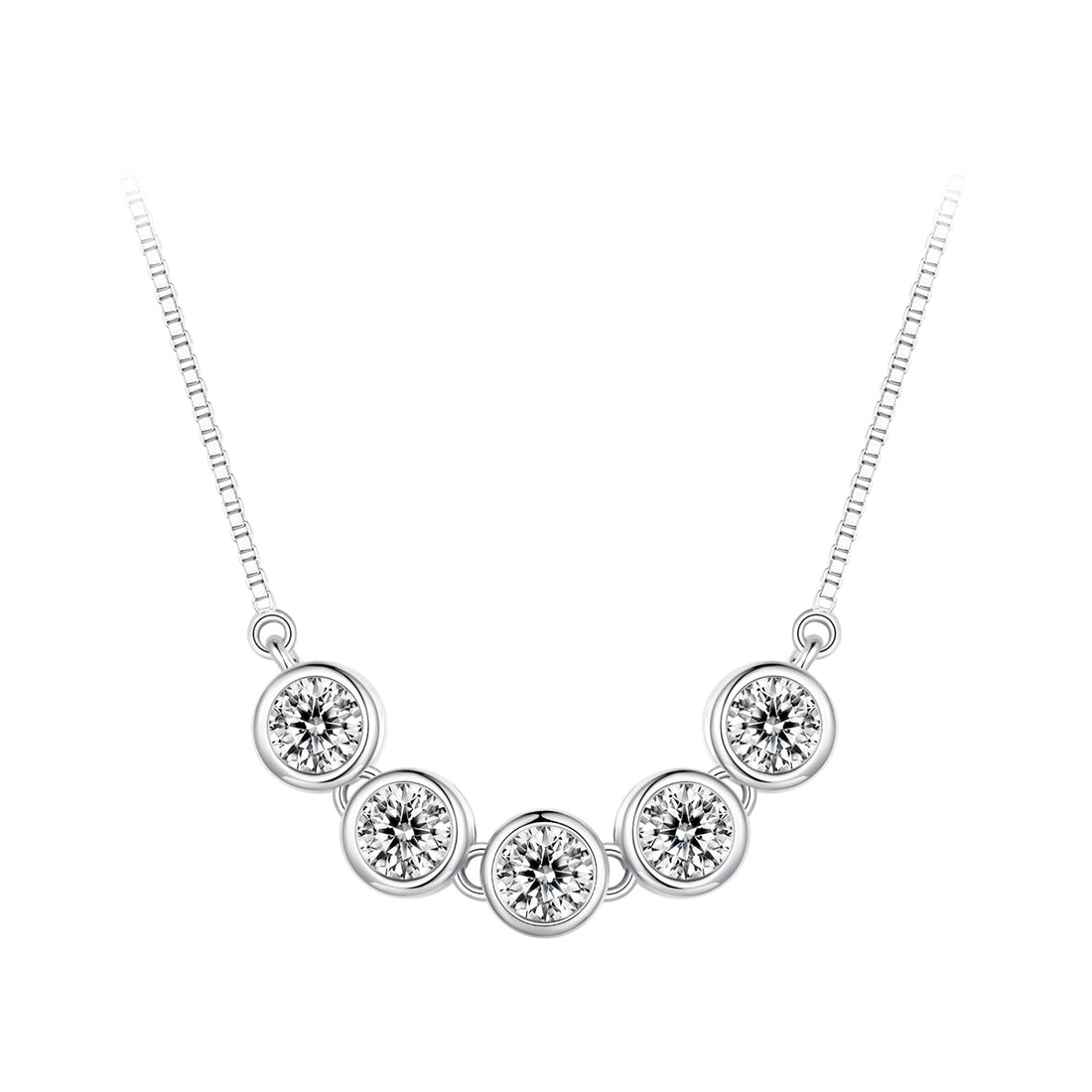 925 Sterling Silver 4mm Moissanite Plated Platinum Necklace for Women  DestGlow