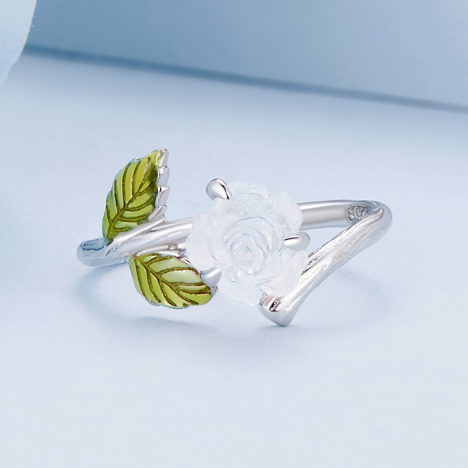 925 Sterling Silver Enamel Resin Ring 1.7mm Width  DestGlow