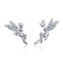 925 Sterling Silver Stud Earrings with CZ, 1.2 x 1.5cm & 1.5 x 0.9cm, Women  DestGlow