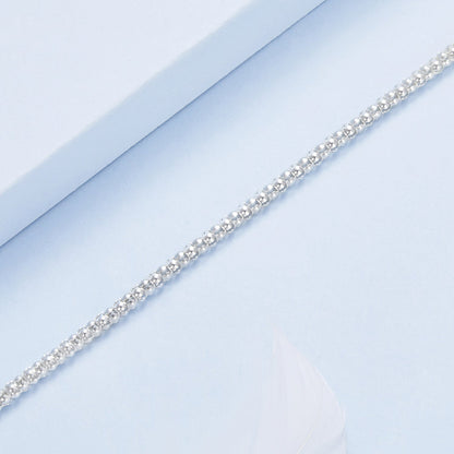 925 Sterling Silver Bracelet 17cm Heart-shaped 1.0cm for Women  DestGlow
