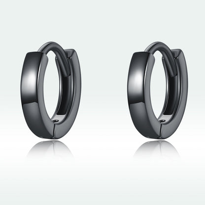 925 Sterling Silver &amp; Plated Black Gold Earrings