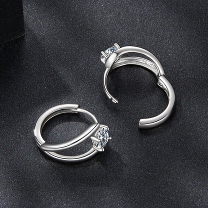 925 Sterling Silver 0.40 Carat Moissanite Earrings for Women  DestGlow