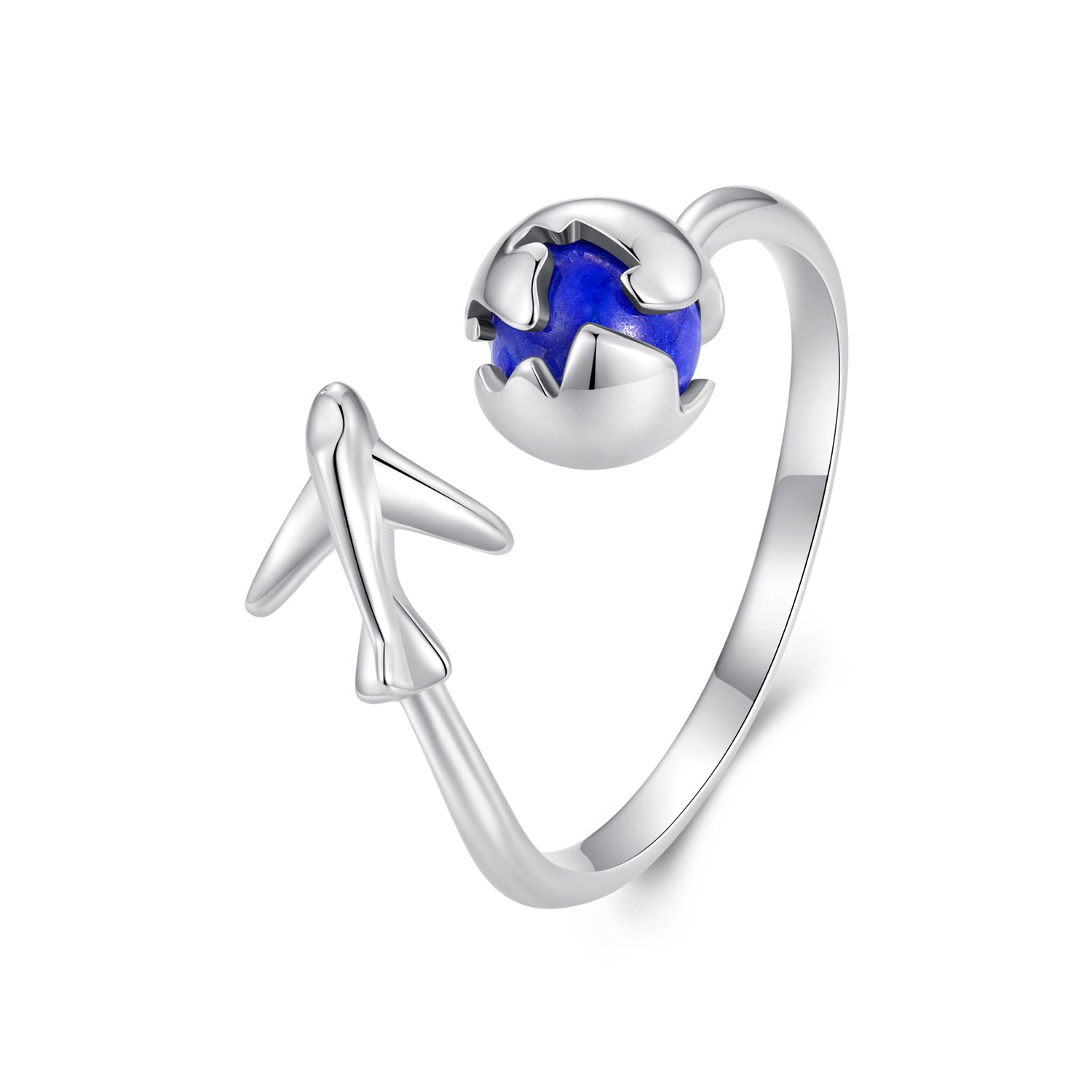 925 Silver 1.8mm Lapis Lazuli Ring  DestGlow