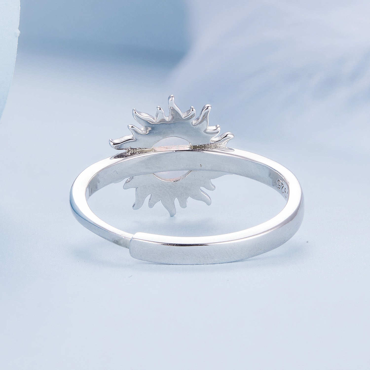925 Sterling Silver Translucent Opal Platinum Plated Ring  DestGlow