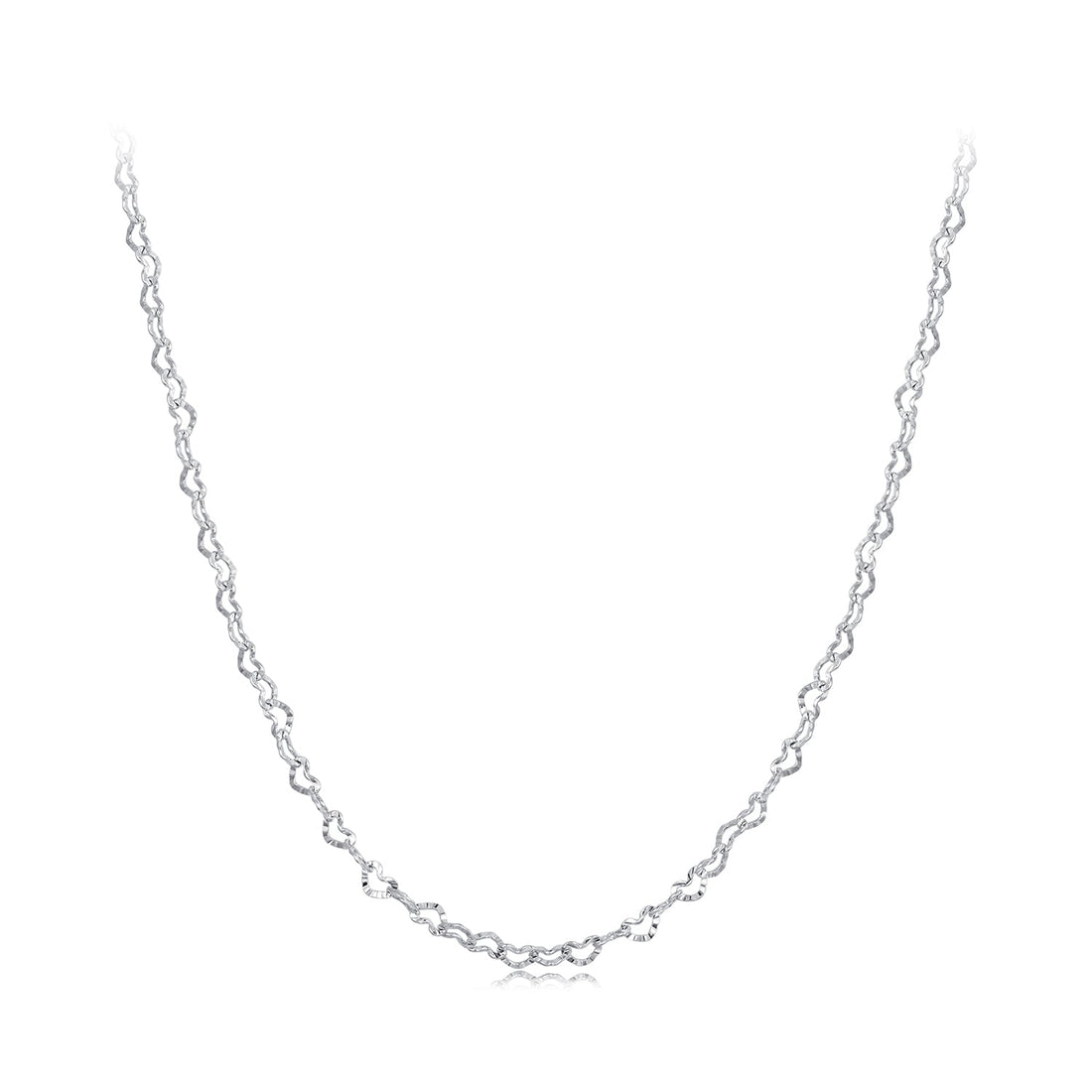 925 Sterling Silver Necklace with Platinum Plating, 395+55mm Length, 3.0mm Width for Women  DestGlow