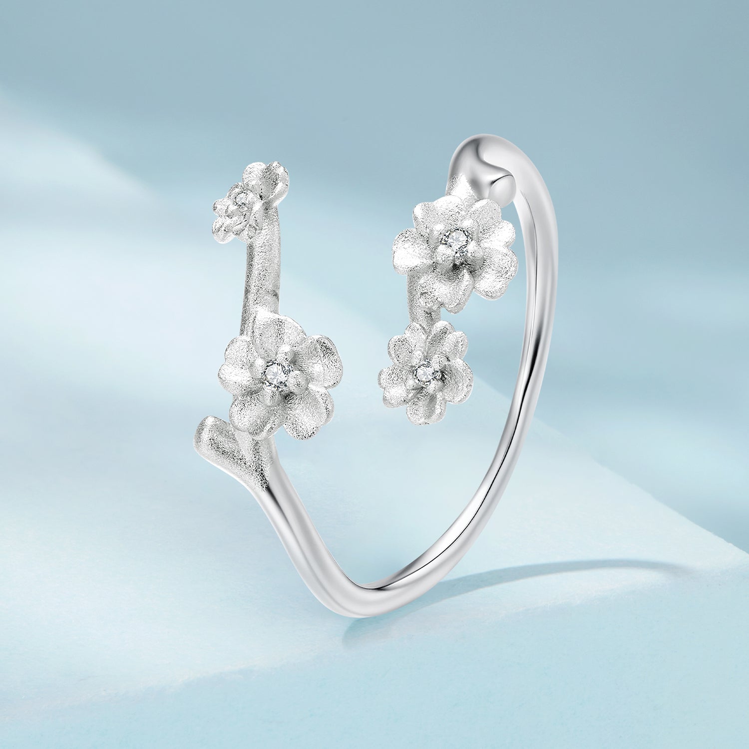925 Sterling Silver Plated White Gold Ring for Women  DestGlow